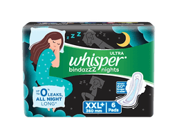 WHISPER ULTRA NIGHT SANITARY PADS XXL PLUS - 6 PADS